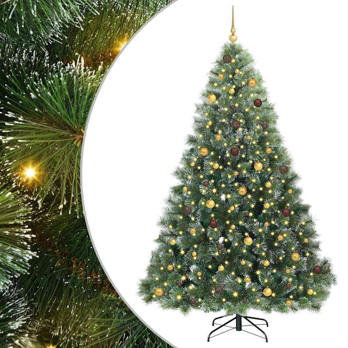 Brad de Crăciun artificial cu 300 LED Verde 240 cm PE și PVC WALTI