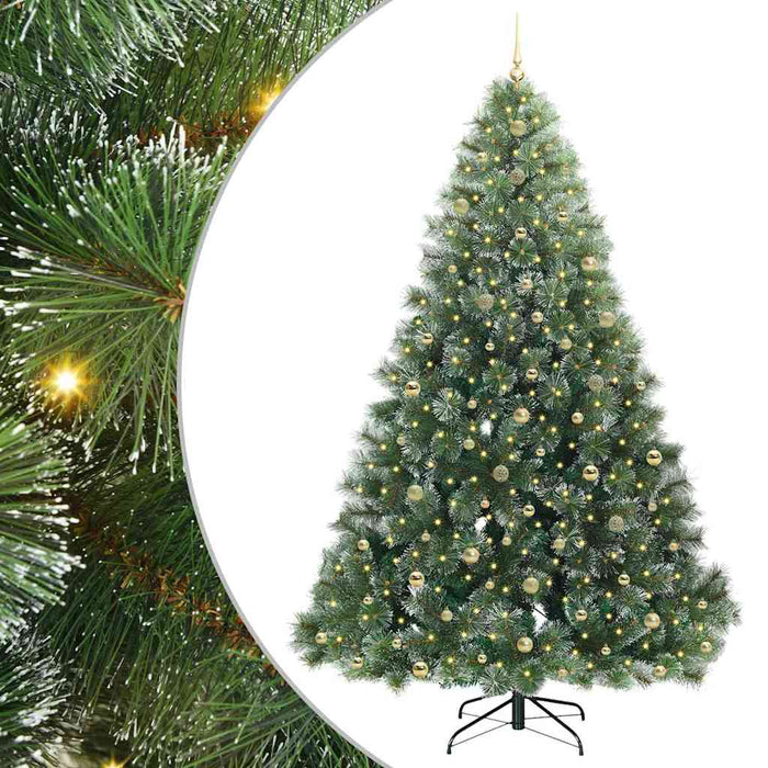 Brad de Crăciun artificial cu 300 LED Verde 240 cm PE și PVC - WALTI WALTI