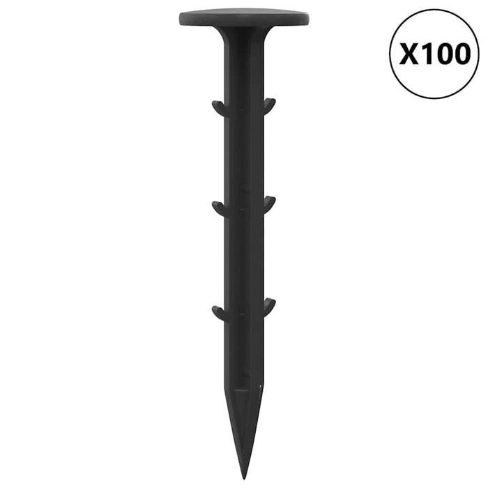 Coroane de pământ 100 pcs Negru Ø3 x 11 cm Plastic - WALTI WALTI