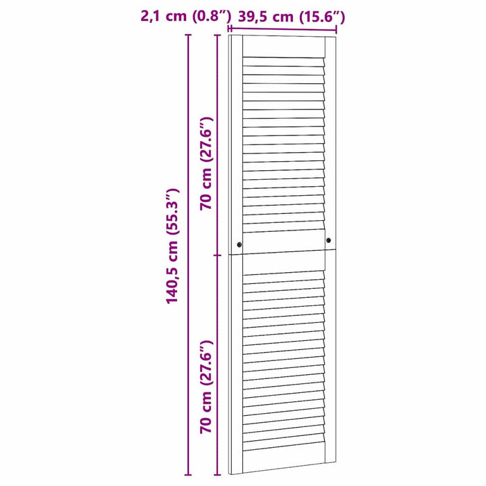 Ușă de Dulap natural 140,5 x 2,1 x 39,5 cm Lemn de pin masiv - WALTI WALTI