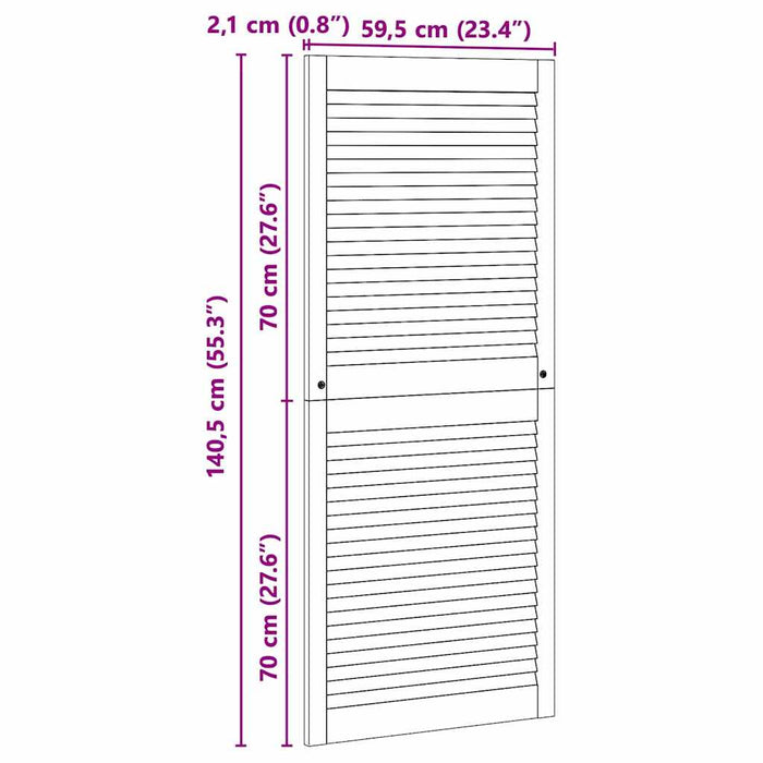 Ușă de Dulap natural 140,5 x 2,1 x 59,5 cm Lemn de pin masiv - WALTI WALTI
