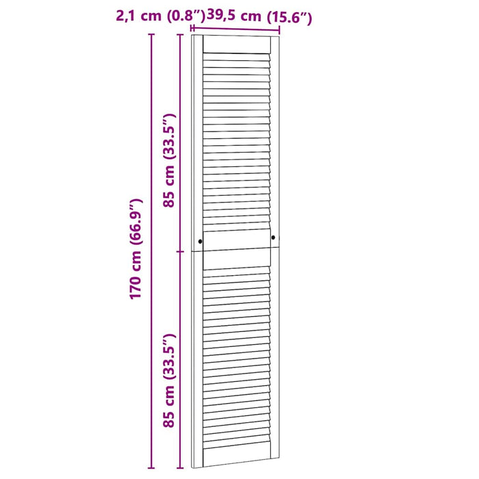 Ușă de Dulap natural 170 x 2,1 x 39,5 cm Lemn de pin masiv - WALTI WALTI