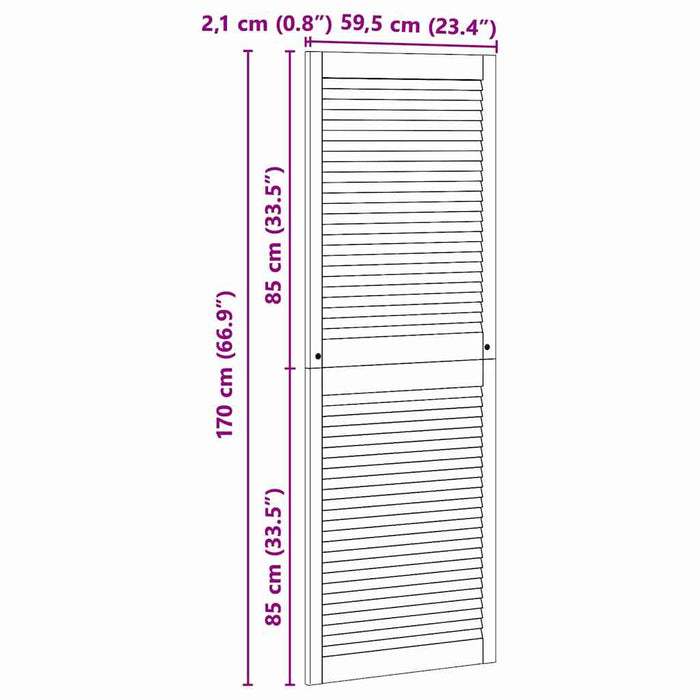 Ușă de Dulap natural 170 x 2,1 x 59,5 cm Lemn de pin masiv - WALTI WALTI