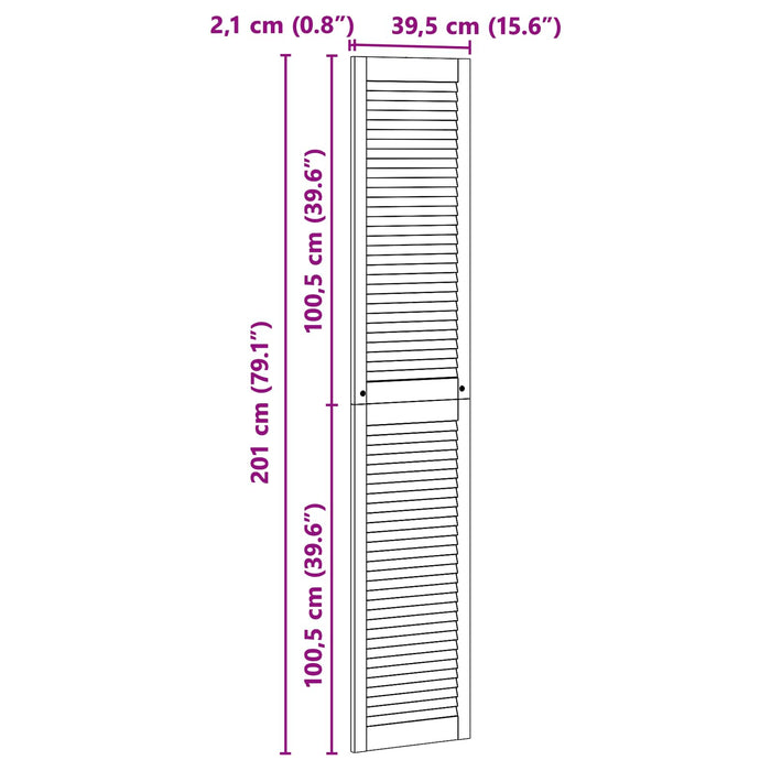 Ușă de Dulap cu ușă 2 pcs natural 201 x 2,1 x 39,5 cm - WALTI WALTI