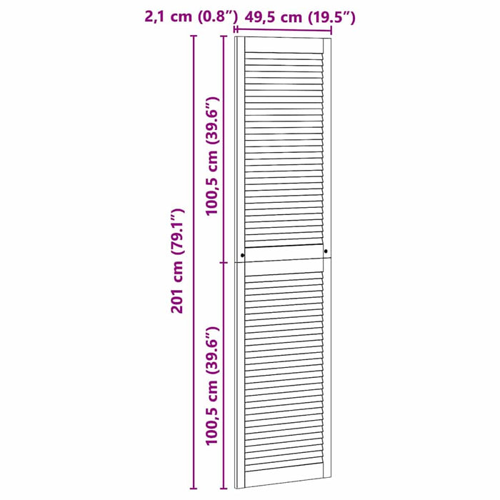 Ușă de Dulap natural 201 x 2,1 x 49,5 cm Lemn de pin masiv - WALTI WALTI