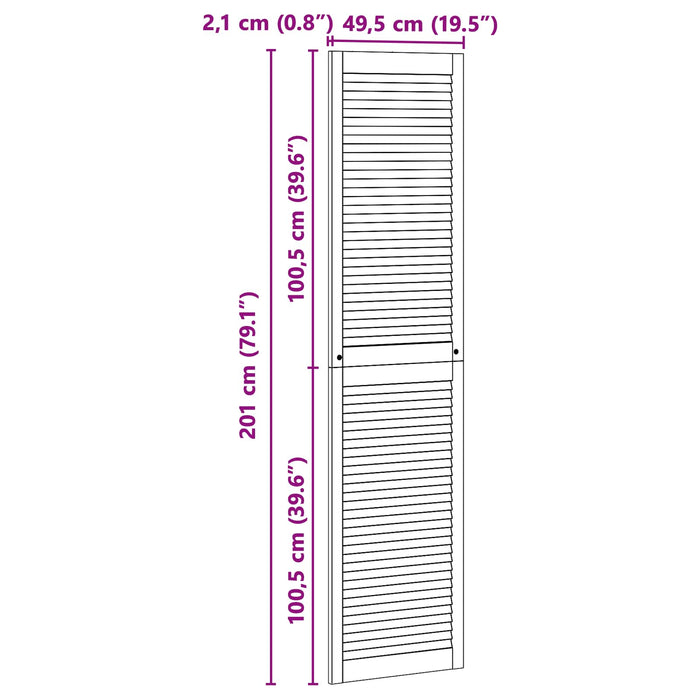 Ușă de Dulap cu ușă 2 pcs natural 201 x 2,1 x 49,5 cm - WALTI WALTI