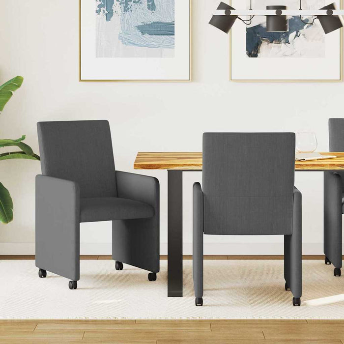 Scaune de dining cu roți 2 pcs Gri închis 57 x 66 x 94 cm - WALTI WALTI