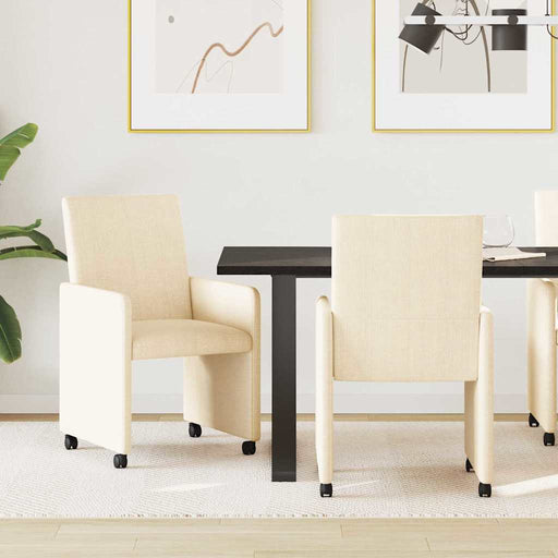 Scaune de dining cu roți cu roți 2 pcs Crem 57 x 66 x 94 cm - WALTI WALTI