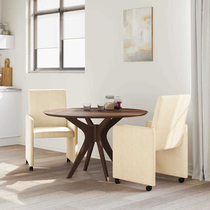 Scaune de dining cu roți cu roți 2 pcs Crem 57 x 66 x 94 cm - WALTI WALTI