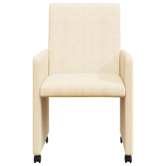 Scaune de dining cu roți cu roți 2 pcs Crem 57 x 66 x 94 cm - WALTI WALTI