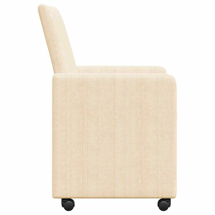Scaune de dining cu roți cu roți 2 pcs Crem 57 x 66 x 94 cm - WALTI WALTI
