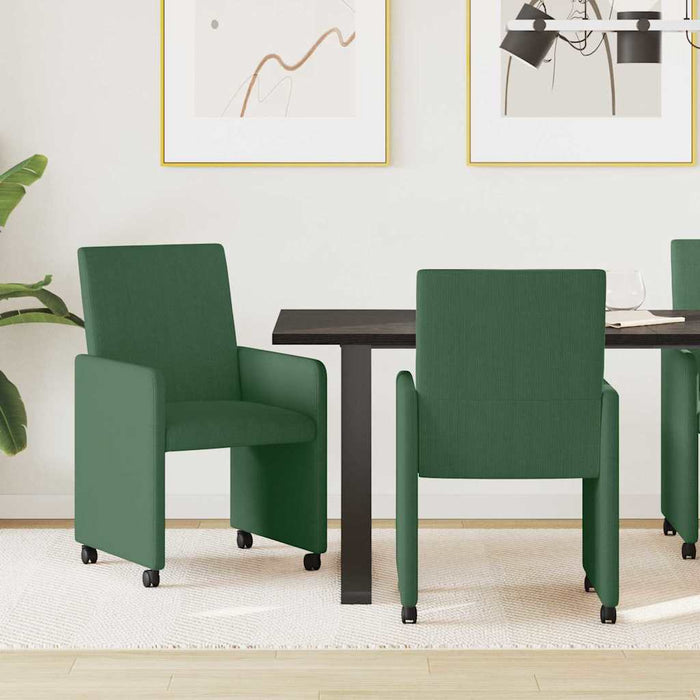 Scaune de dining cu roți 2 pcs Gri verde 57 x 66 x 94 cm - WALTI WALTI