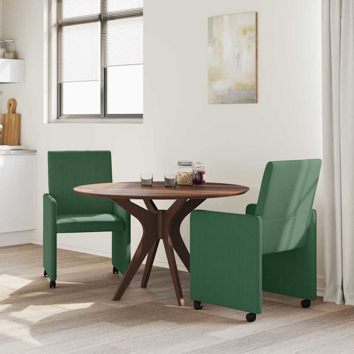Scaune de dining cu roți 2 pcs Gri verde 57 x 66 x 94 cm - WALTI WALTI