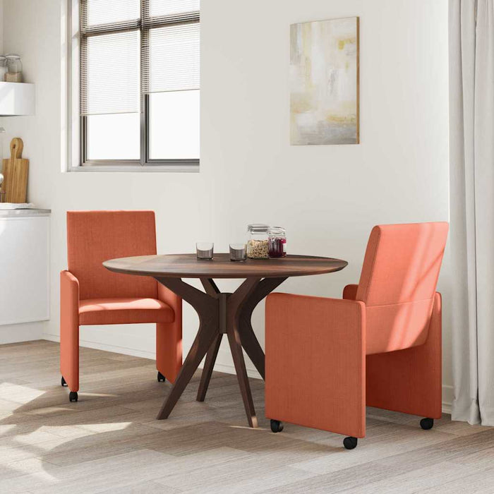 Scaune de dining cu roți 2 pcs Roșu portocalie 57 x 66 x 94 cm - WALTI WALTI