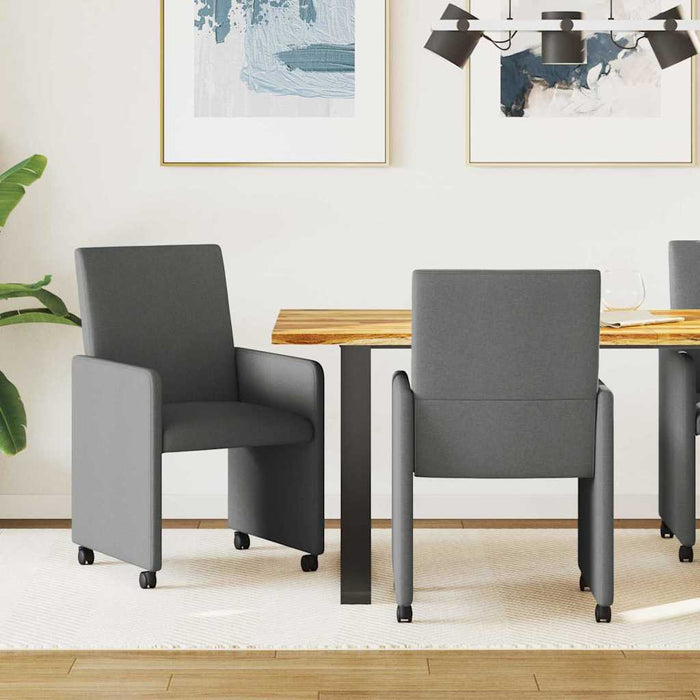Scaune de dining cu roți 2 pcs Gri închis 57 x 66 x 94 cm - WALTI WALTI