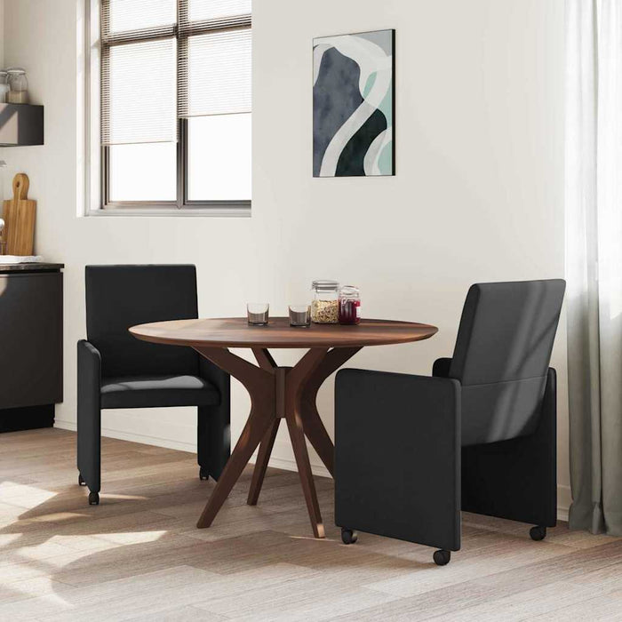 Scaune de dining cu roți 2 pcs Negru 57 x 66 x 94 cm țesătură - WALTI WALTI