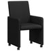 Scaune de dining cu roți 2 pcs Negru 57 x 66 x 94 cm țesătură - WALTI WALTI