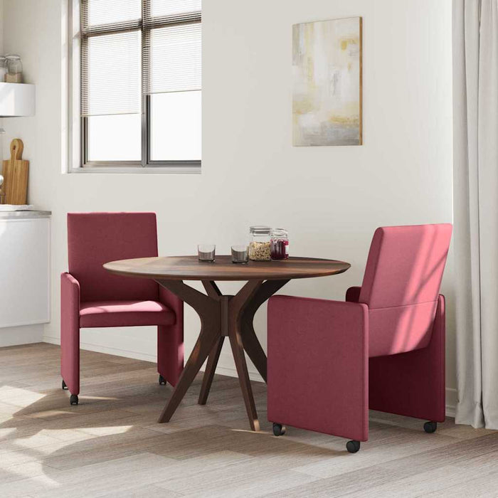 Scaune de dining cu roți 2 pcs bordo 57 x 66 x 94 cm țesătură - WALTI WALTI