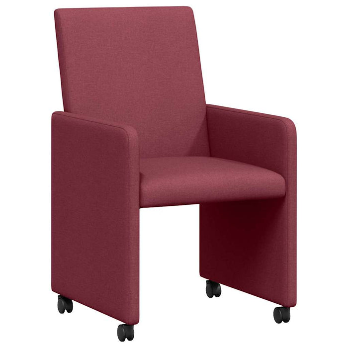 Scaune de dining cu roți 2 pcs bordo 57 x 66 x 94 cm țesătură - WALTI WALTI