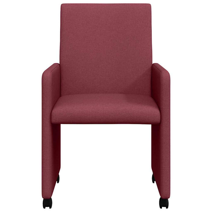 Scaune de dining cu roți 2 pcs bordo 57 x 66 x 94 cm țesătură - WALTI WALTI