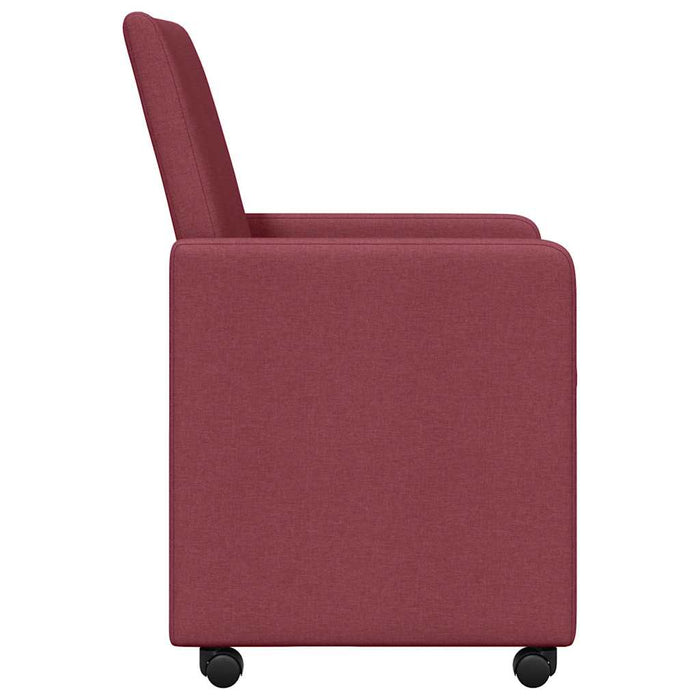 Scaune de dining cu roți 2 pcs bordo 57 x 66 x 94 cm țesătură - WALTI WALTI