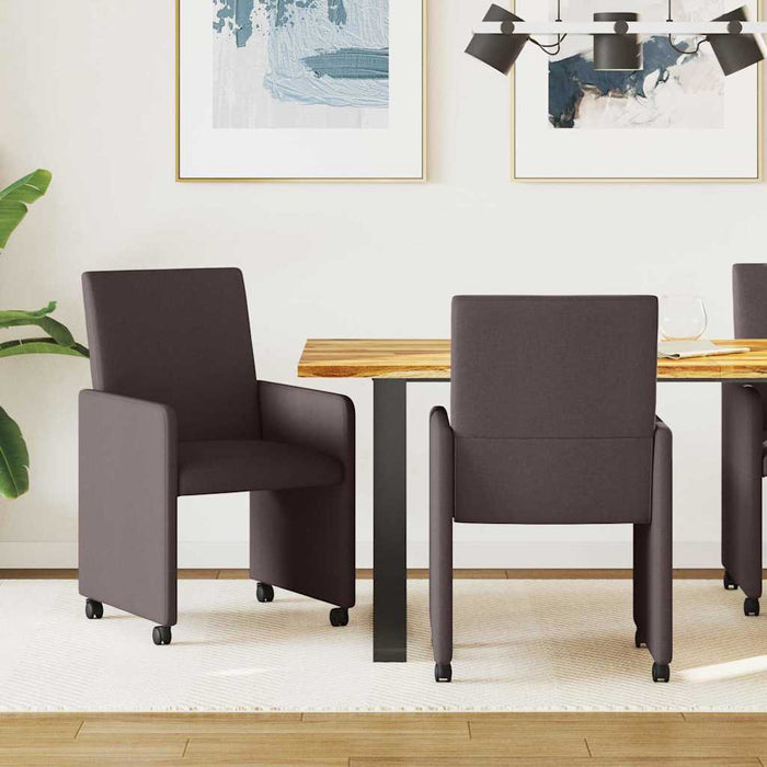 Scaune de dining cu roți 2 pcs Maro închis 57 x 66 x 94 cm - WALTI WALTI