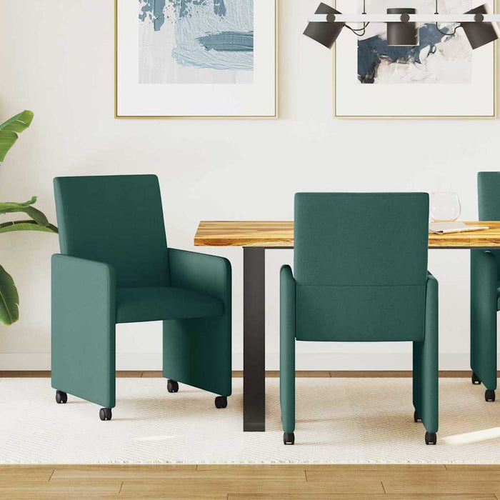 Scaune de dining cu roți 2 pcs Verde închis 57 x 66 x 94 cm - WALTI WALTI