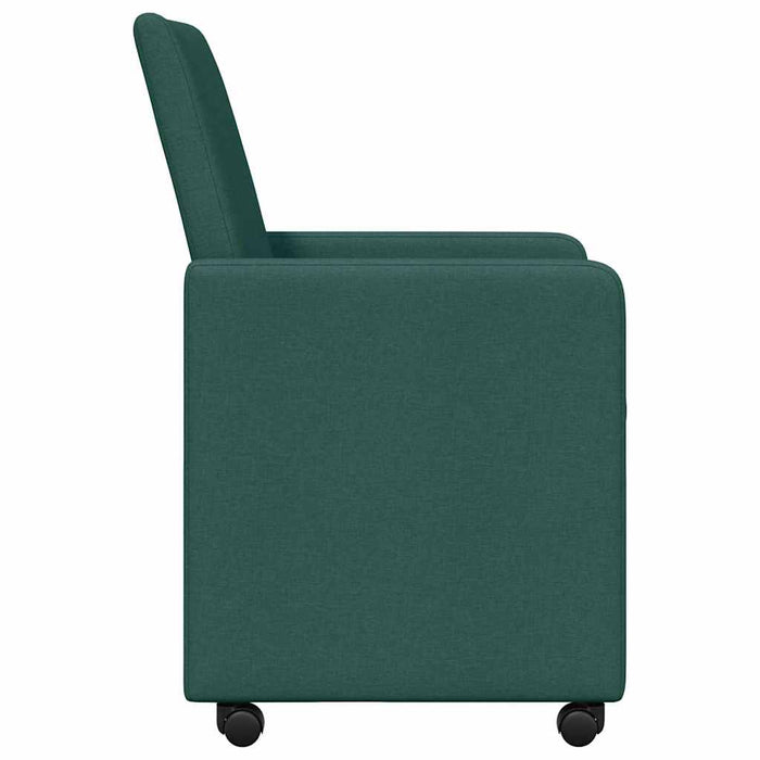 Scaune de dining cu roți 2 pcs Verde închis 57 x 66 x 94 cm - WALTI WALTI