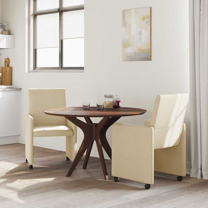 Scaune de dining cu roți 2 pcs Crem 57 x 66 x 94 cm țesătură - WALTI WALTI