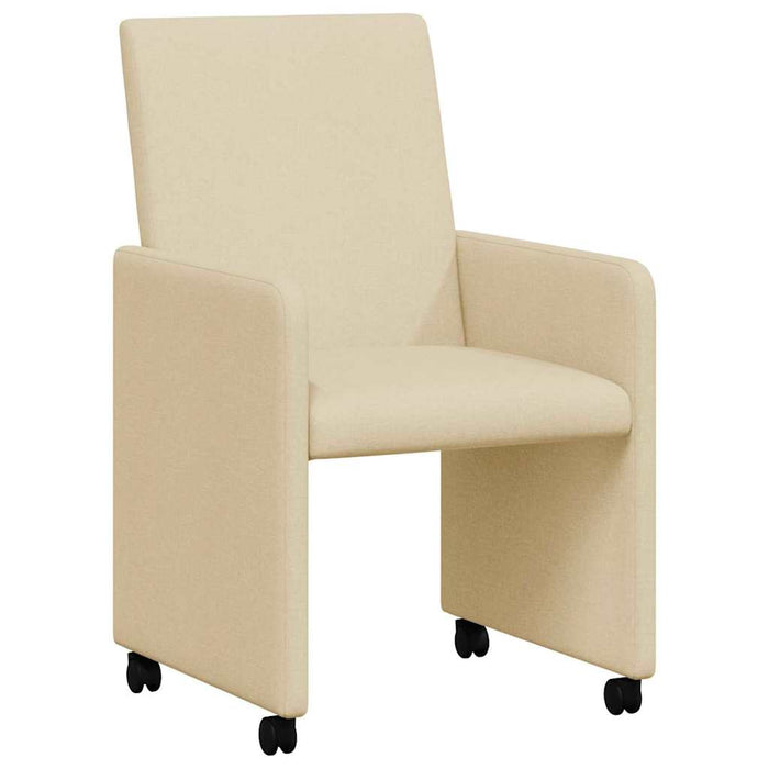 Scaune de dining cu roți 2 pcs Crem 57 x 66 x 94 cm țesătură - WALTI WALTI