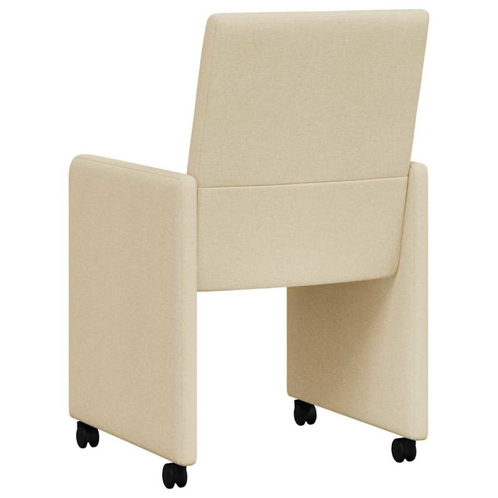 Scaune de dining cu roți 2 pcs Crem 57 x 66 x 94 cm țesătură - WALTI WALTI