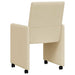 Scaune de dining cu roți 2 pcs Crem 57 x 66 x 94 cm țesătură - WALTI WALTI