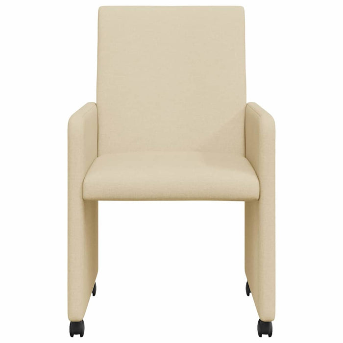 Scaune de dining cu roți 2 pcs Crem 57 x 66 x 94 cm țesătură - WALTI WALTI