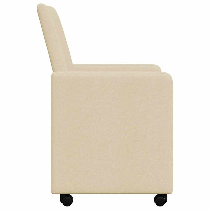 Scaune de dining cu roți 2 pcs Crem 57 x 66 x 94 cm țesătură - WALTI WALTI