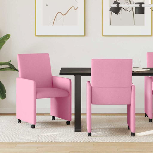 Scaune de dining cu roți 2 pcs Roz 57 x 66 x 94 cm țesătură - WALTI WALTI