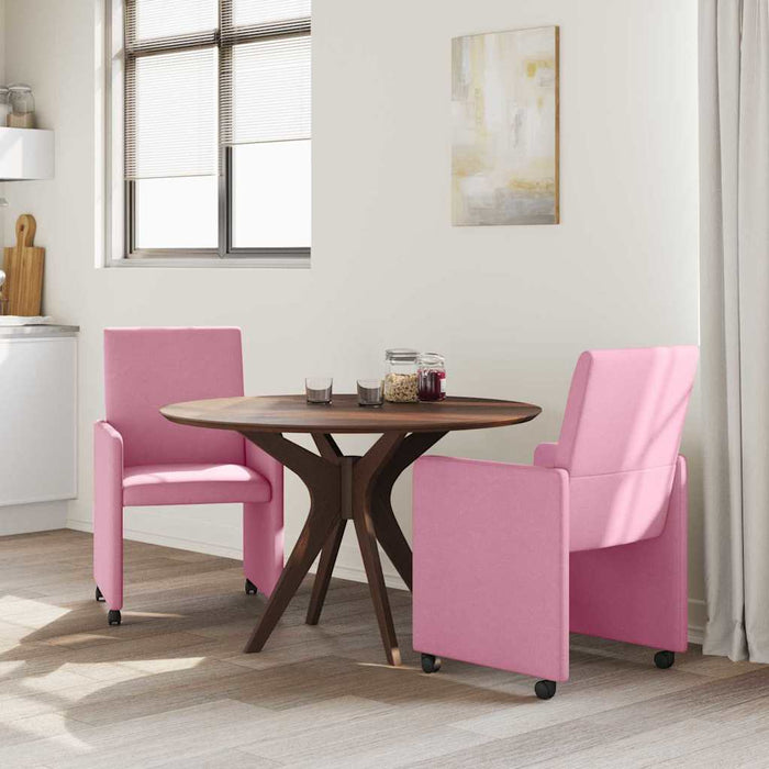 Scaune de dining cu roți 2 pcs Roz 57 x 66 x 94 cm țesătură - WALTI WALTI