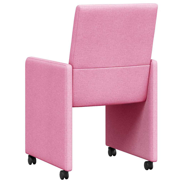 Scaune de dining cu roți 2 pcs Roz 57 x 66 x 94 cm țesătură - WALTI WALTI
