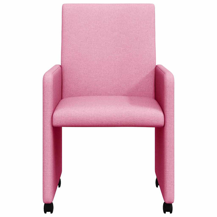Scaune de dining cu roți 2 pcs Roz 57 x 66 x 94 cm țesătură - WALTI WALTI
