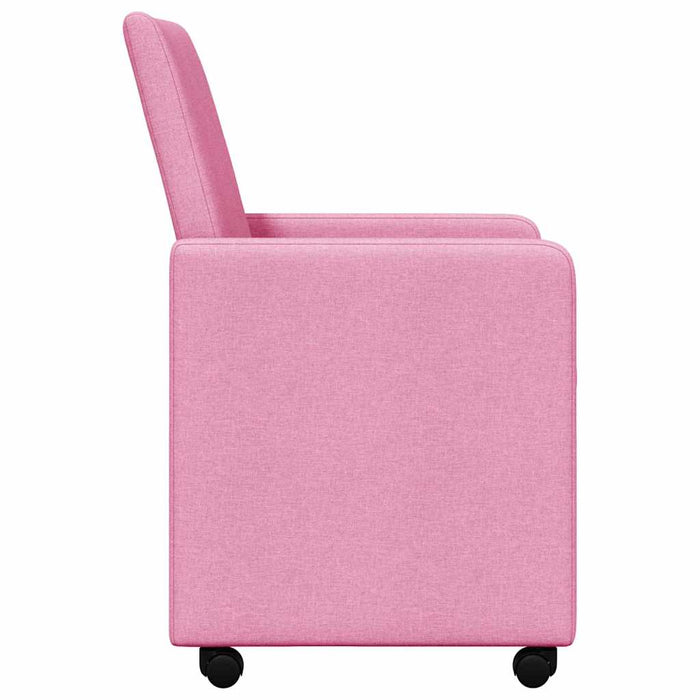 Scaune de dining cu roți 2 pcs Roz 57 x 66 x 94 cm țesătură - WALTI WALTI