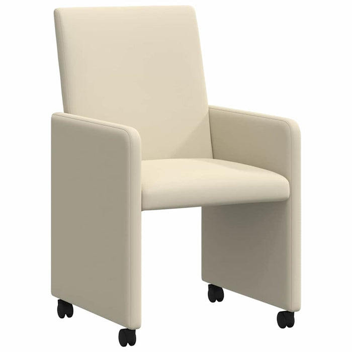 Scaune de dining cu roți cu roți 2 pcs Crem 57 x 66 x 94 cm - WALTI WALTI
