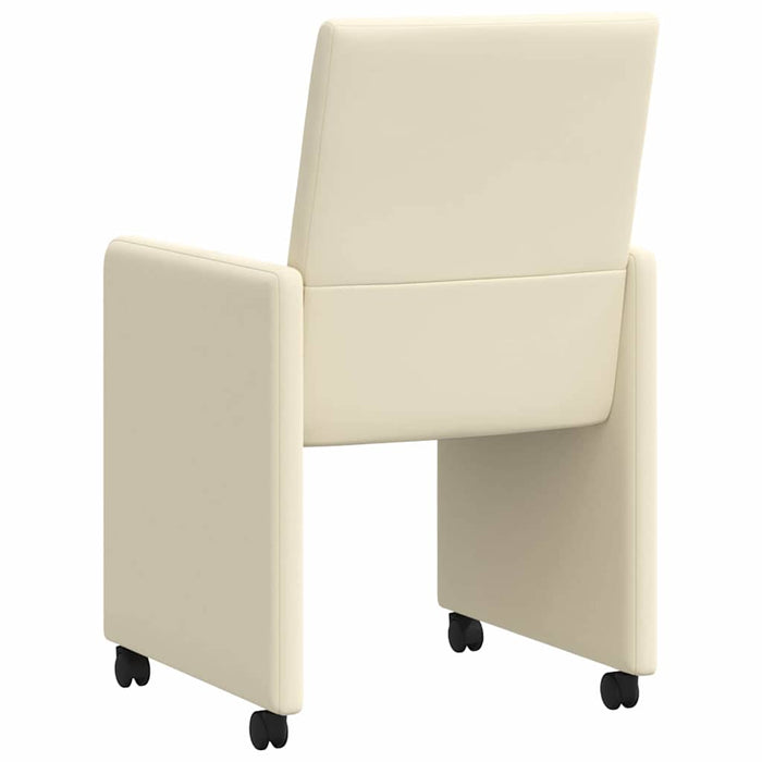 Scaune de dining cu roți cu roți 2 pcs Crem 57 x 66 x 94 cm - WALTI WALTI