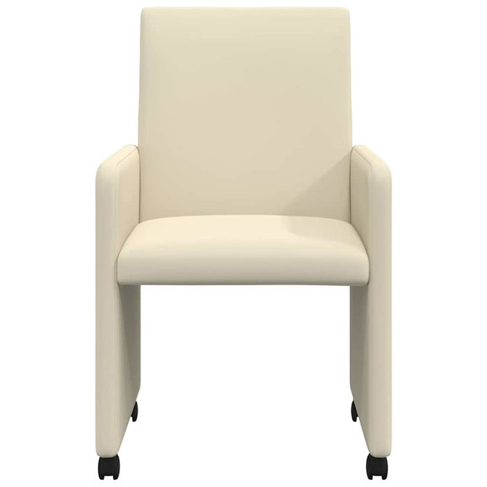 Scaune de dining cu roți cu roți 2 pcs Crem 57 x 66 x 94 cm - WALTI WALTI