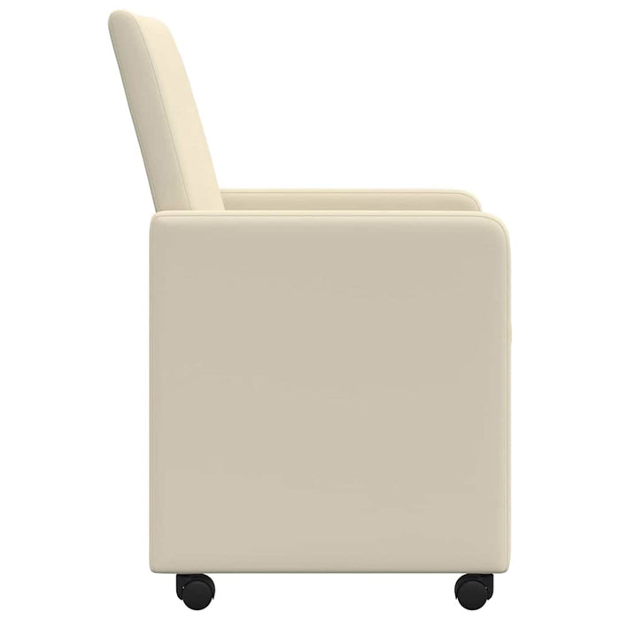 Scaune de dining cu roți cu roți 2 pcs Crem 57 x 66 x 94 cm - WALTI WALTI