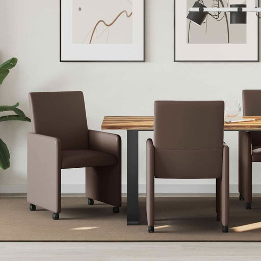 Scaune de dining cu roți cu roți 2 pcs Maro 57 x 66 x 94 cm - WALTI WALTI