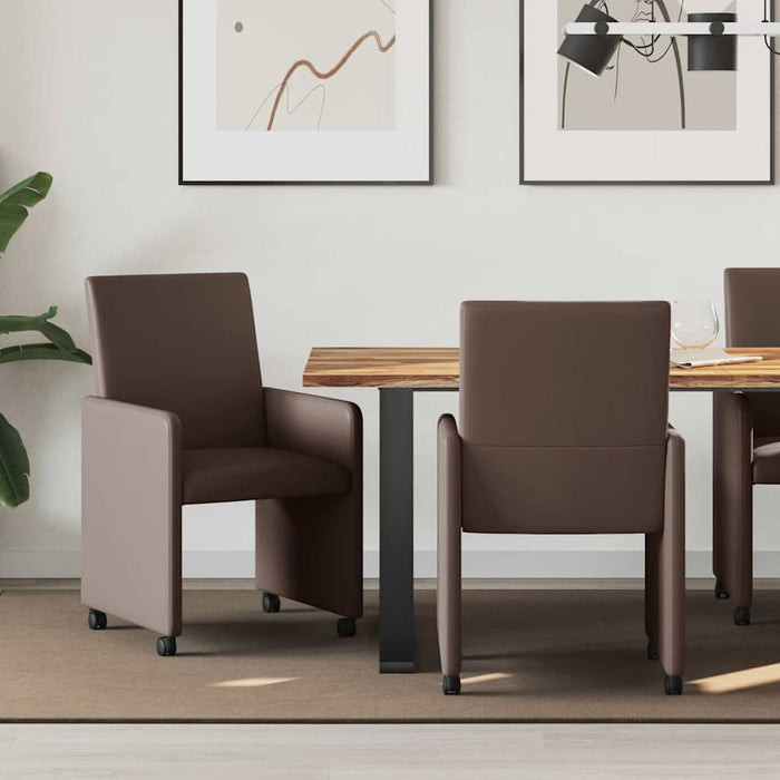 Scaune de dining cu roți cu roți 2 pcs Maro 57 x 66 x 94 cm - WALTI WALTI