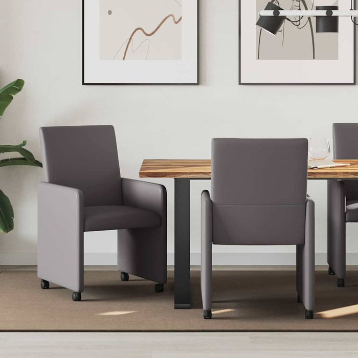 Scaune de dining cu roți cu roți 2 pcs Gri 57 x 66 x 94 cm - WALTI WALTI