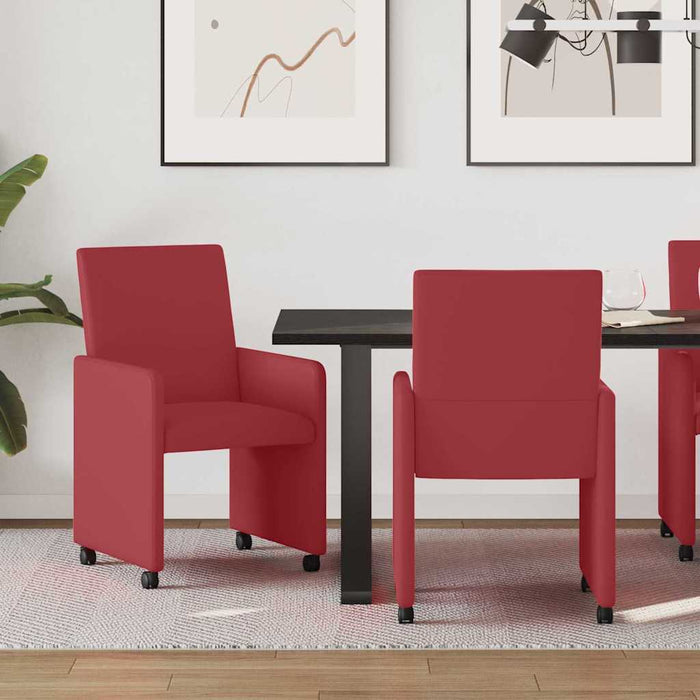 Scaune de dining cu roți cu roți 2 pcs bordo 57 x 66 x 94 cm - WALTI WALTI