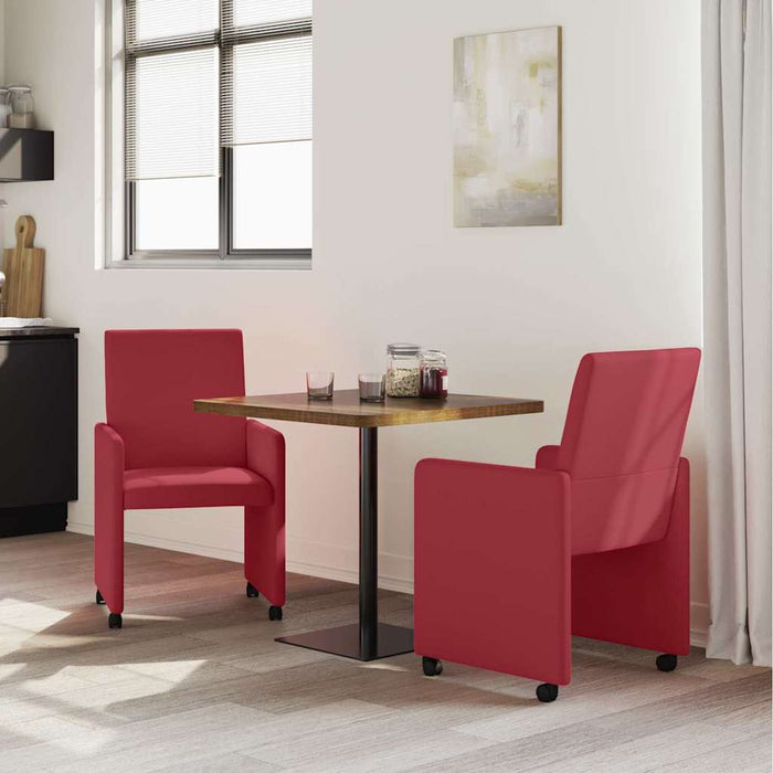Scaune de dining cu roți cu roți 2 pcs bordo 57 x 66 x 94 cm - WALTI WALTI