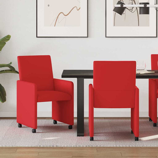 Scaune de dining cu roți cu roți 2 pcs Roșu 57 x 66 x 94 cm - WALTI WALTI