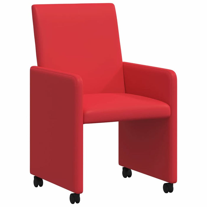 Scaune de dining cu roți cu roți 2 pcs Roșu 57 x 66 x 94 cm - WALTI WALTI